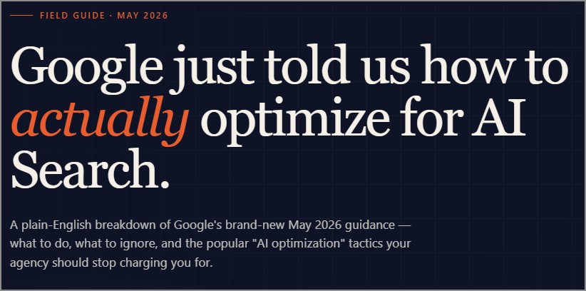 How to Actually Optimize For AI Search – A 2026 Field Guide